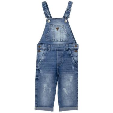 Imagem de Jardineira Infantil Look Jeans Longa Jeans - M - UNICA-Masculino