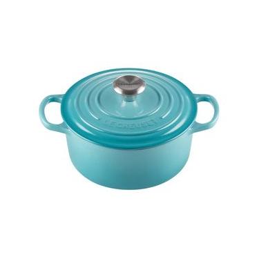 Imagem de PANELA REDONDA LE CREUSET SIGNATURE 22CM EM FERRO FUNDIDO ESMALTADO AZUL CARIBE 2117722...