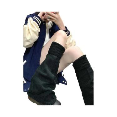 Imagem de Meias Lolita De Cor Sólida Para Mulheres, Meias JK De Perna Larga Quen