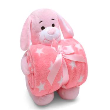 Imagem de Manta e Bichinho Pelúcia Buettner Baby Microfibra Pink Dog Rosa