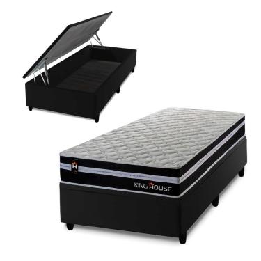 Imagem de Cama Box Baú Durham 96x203 com Molas Ensacadas King House