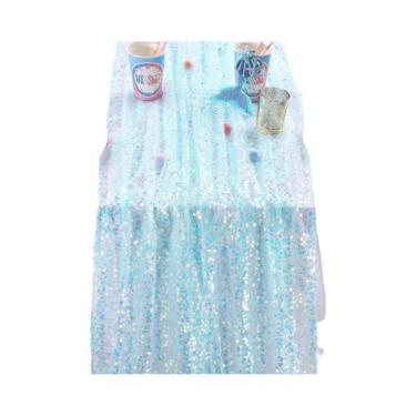 Imagem de Caminho De Mesa Iridescente Com Lantejoulas Para Decoração De Casament