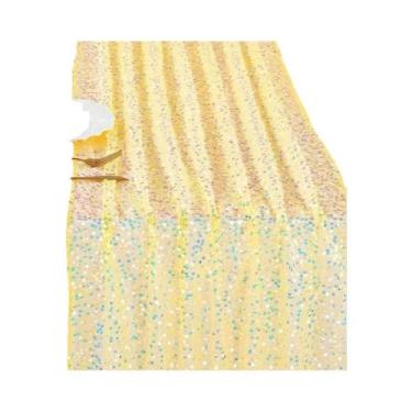 Imagem de Caminho De Mesa Iridescente Com Lantejoulas Para Decoração De Casament