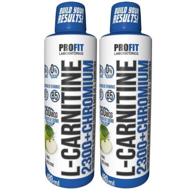 Imagem de 2X L CARNITINE 480ML TERMOGÊNICO LÍQUIDO PROFIT SABOR MAÇÃ VERDE-Unissex