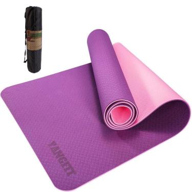 Imagem de Tapete Yoga Mat Pilates Exercícios TPE 6mm Com Bolsa Yangfit-Unissex