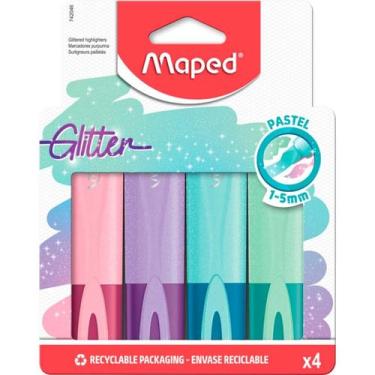 Imagem de Marca texto tons pastel glitter estojo 4 cores sortidas - maped