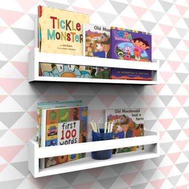 Imagem de Prateleira Montessoriana Para Livros Branco Com 2pçs