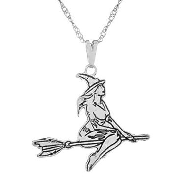 Imagem de Colar Bruxa na Vassoura 30mm - Sunshine Cristais Cor:Prata