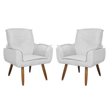 Imagem de Kit 02 Poltronas Decorativas Emília Plus Suede Várias Cores - DS Estof