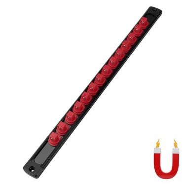 Imagem de Fivepears Organizador de armazenamento de calhas magnéticas, organizadores de soquetes ABS de alumínio resistente, clipes giratórios de 360° para kit para caixa de ferramentas, clipes de 3/8 x 14,