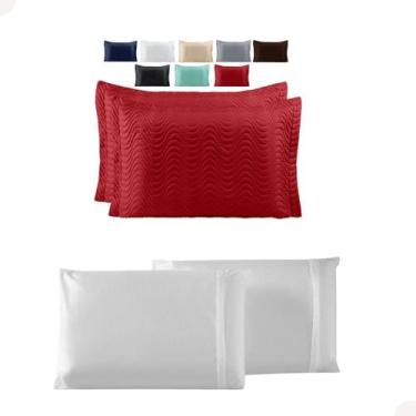 Imagem de Kit Porta Travesseiro Fronha Travesseiro + Capa Impermeável  - MR Enxo