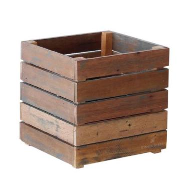Imagem de Vaso Cachepot 30 x 30 cm Madeira Demolição Natural - Móveis Brasil