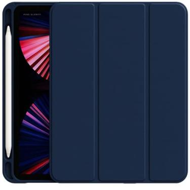 Imagem de Capa Case PREMIUM Anti Impacto com função sleep e suporte para Apple Pencil - compatível com iPad Air 4 e iPad Air 5 De 10.9 Polegadas (Azul Marinho)