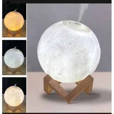 Imagem de Luminária Lua Cheia 3d Umidificador Difusor De Aromas