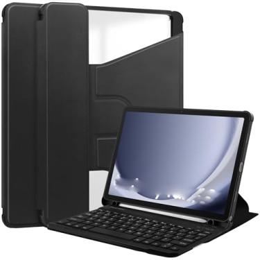 Imagem de Capa para tablet inteligente compatível com Samsung Galaxy Tab A9 Plus Capa SM-X210/SM-216/SM-X218 Capa de 11 polegadas com capa de teclado Suporte de visualização multiângulo(Black)