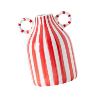 Imagem de Generic Vaso de porcelana, arranjo floral, presente, plantas, recipiente, vaso de flores, decorativo para entrada, escritório, mesa, prateleira, sala de estar, Vermelho