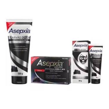 Imagem de Kit 3 Itens Esfolinate e Sabonete e Mascara - Asepxia Carvao