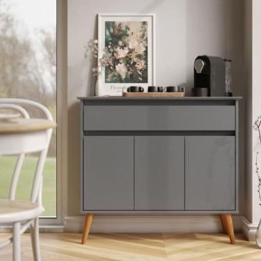 Imagem de Aparador Sala De Estar Retrô Balcão Buffet Cantinho Do Café Com Gaveta