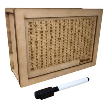 Imagem de Cofrinho de Madeira MDF para Guardar Dinheiro, 10 Mil Reais, 20x15x8 cm, com Caneta