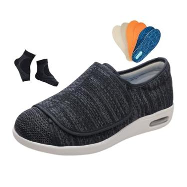 Imagem de Calçado Pés Diabéticos, Calçado Casual Homem Para Edema Diabético Ajustável E Respirável Para Artrite,Edema, Artrite, Fascite Inchaço(Dark gray,46 EU)