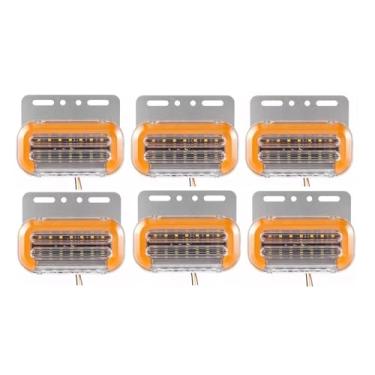 Imagem de Kit 06 Lanternas Lateral Led Laranja Seta Sequêncial Vigia Delimitadora P/a Utilitarios Caminhões 24v- KLX