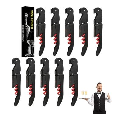 Imagem de Abridor de vinho saca-rolhas profissional abridor de garrafas cerveja 3 em 1 abridor de garrafas saca-rolhas vinho (20, preto vermelho)