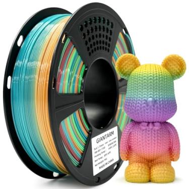 Imagem de GIANTARM Filamento de impressora 3D, filamento PLA arco-íris de 1,75 mm, filamento que muda de cor, carretel de 1 kg (1 kg), filamento multicolor com embalagem a vácuo