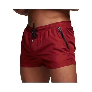 Imagem de Calções De Banho Masculinos De Secagem Rápida Com Bolsos Com Zíper, Fo