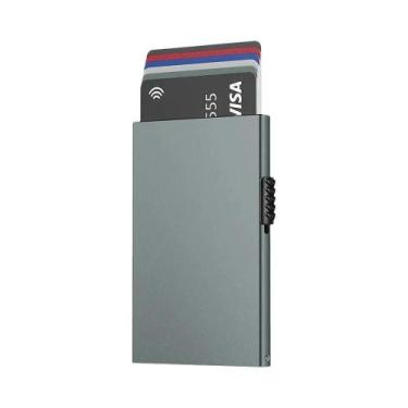 Imagem de Carteira Minimalista Slim Para Homens Em Metal Com Bloqueio RFID E Com