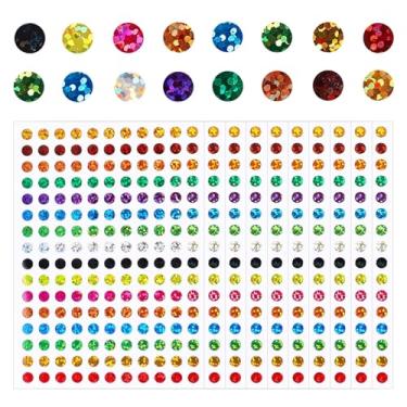 Imagem de LXUEJIE 3520 folhas de adesivos coloridos, etiquetas de codificação brilhantes a laser coloridas, etiquetas autoadesivas de 1/4 de polegada, adesivos redondos pequenos em 16 cores para escritório