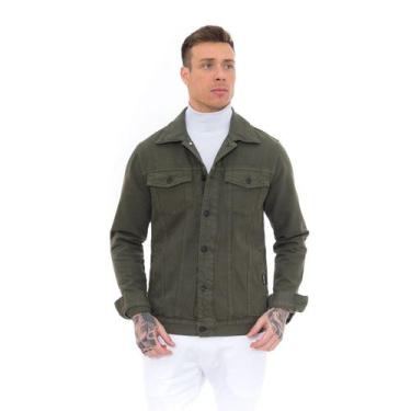 Imagem de Jaqueta jeans masculina cores clássicas Casaco Sarja Casual - Black je