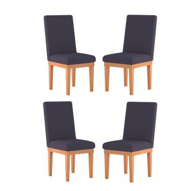 Imagem de Kit 4 Cadeiras Estofadas Para Mesa De Jantar cinza