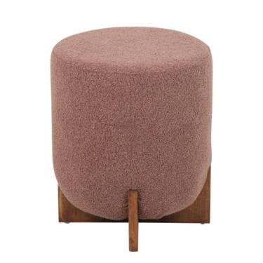 Imagem de Puff Cravo - Bouclê Rosa Antigo