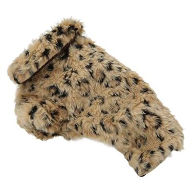 Imagem de Capa de inverno para animais de estimação, capa à prova de para animais de estimação com estampa de leopardo lavável à máquina, confortável, elegante, retro quente para o inverno no(M)