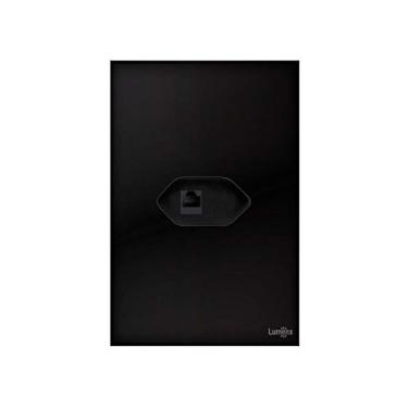 Imagem de Placa Com Conector Rj 45 Glass Espelho Em Acrilico Preto Lumenx