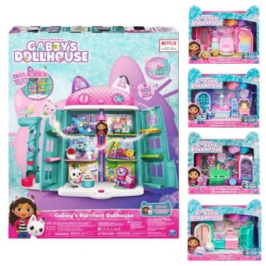Imagem de Kit Casa Da Gabby Com 4 Acessórios Cômodos - Gabbys Dollhouse - Gabby'