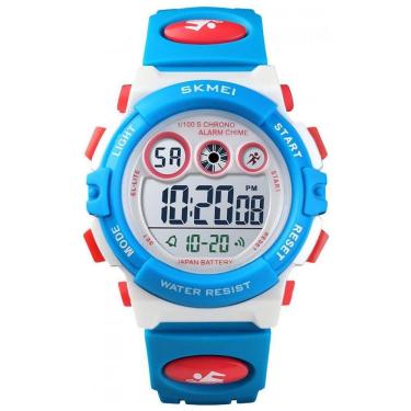 Imagem de Relógio Digital com Cronômetro para Crianças de 5 até 15 Anos, GOLDEN HOUR, Azul e Branco