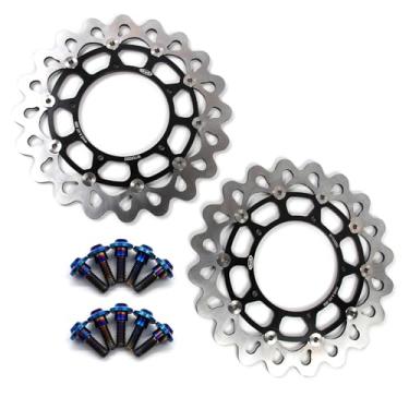 Imagem de Discos de freio dianteiros flutuantes com parafusos de montagem para Yamaha YZF R6 2017-2020, YZF R1 04-06 15-21, YZF R1S 16-17 R1M 15-21, MT10 FZ10 16-20, FZ1 Fazer 16-12, Vmax 1700 09-16