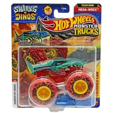 Imagem de Hot Wheels Monster Trucks Sharks vs Dinos, 1:64 Scale Die-Cast Vehicle Collection, 2025 Edition (1/8 Team Dino Mega-Wrex)