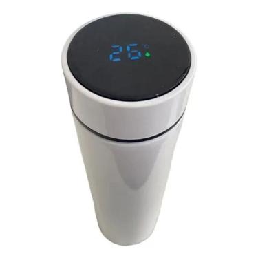 Imagem de 2X Garrafa Térmica De Inox Com Termômetro 500Ml Garrafinha Á