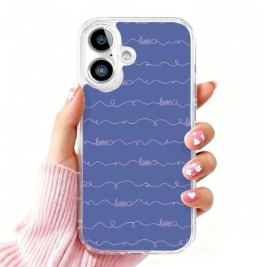 Imagem de DSJIFGEW Design de capa transparente padrão para iPhone 16 Plus | Antiamarelamento, parte traseira rígida, proteção contra quedas de nível militar, suporta carregamento sem fio