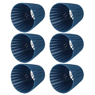 Imagem de Generic Conjunto Moderno de Abajur de Tecido Azul para Lustre e Luminária de Parede, Fácil Instalação, Ampla Aplicação, Pacote de 6 para Quarto, Hall, Sala de Estudo, Hotel (metal + Tecido, 9 Cm/3,5