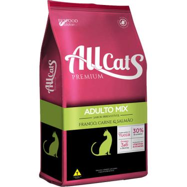 Imagem de Ração Allcats Premium Adulto Mix Frango, Carne e Salmão - 10,1 Kg