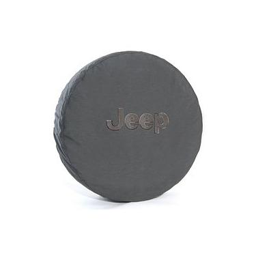 Imagem de 2008-2013 Jeep Wrangler Deluxe antirroubo capa de pneu de reserva - preto com logotipo preto Jeep