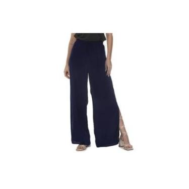 Imagem de Calça Pantalona Viscose Fenda Zipituka 936 Azul Escuro-Feminino
