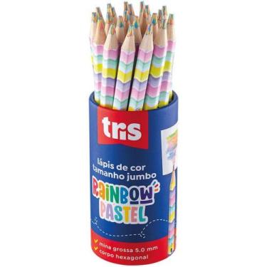 Imagem de Lápis de COR Jumbo TRIS Rainbow Pastel - Pote com 24 Unidades - Summit