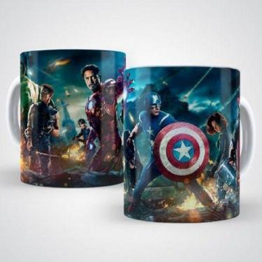 Imagem de Caneca Filmes E Séries Avengers Capitão América Thor Logo - Alabama St