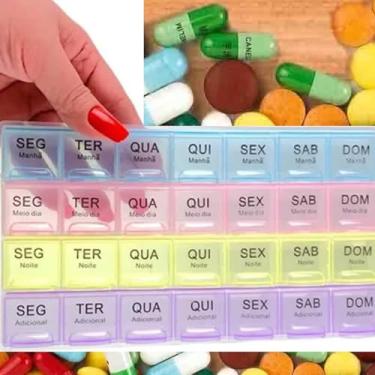 Imagem de Porta Comprimidos 4x Dia Semanal Caixa Remédios divide Comprimido-THREE BROTHERS