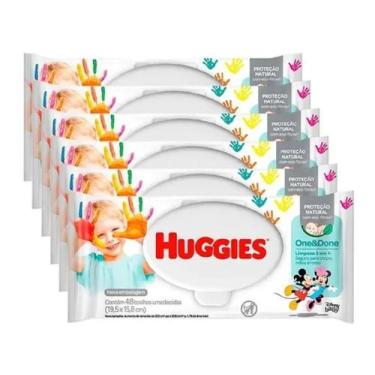 Imagem de Kit 12 Pacotes C/48 Lenço Umedecidos Huggies One & Done