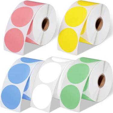 Imagem de Adesivos Térmicos Epakh - 3750 Etiquetas Redondas de 2 Polegadas (5 Ro